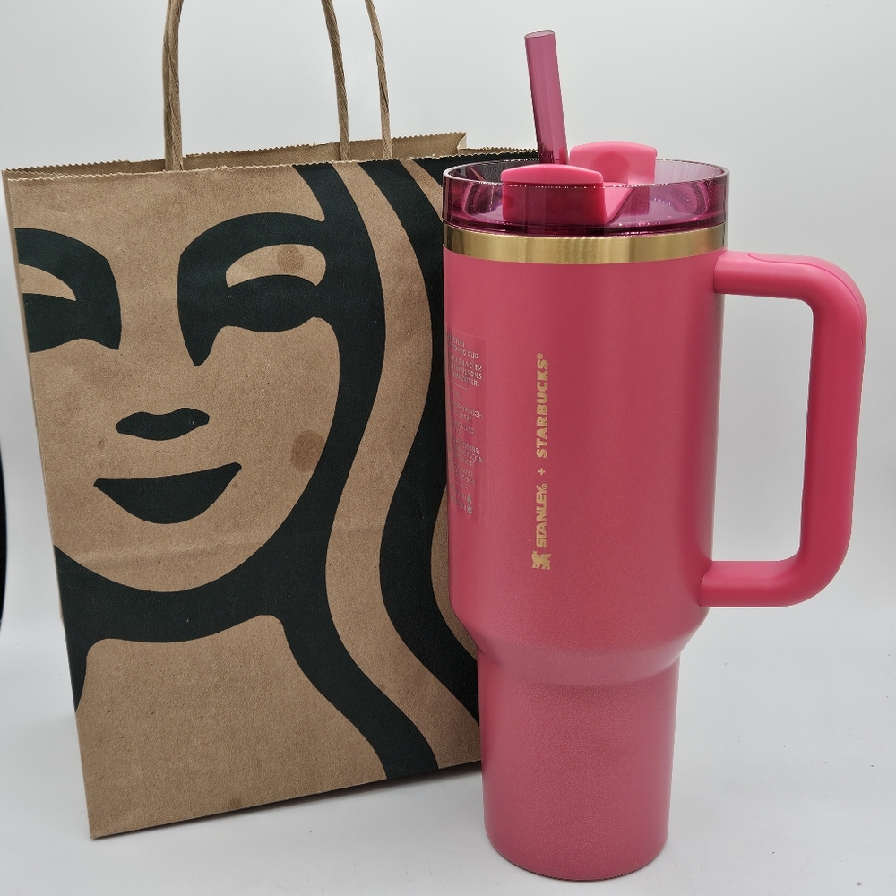 * New * Starbucks x Stanley Berry Pink Tumbler 40 oz RARE
